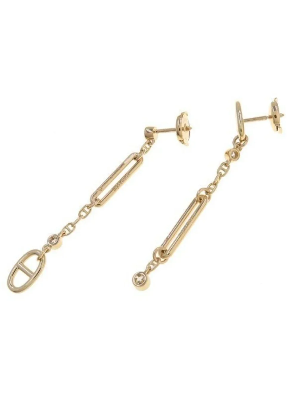 Hermes Chaine D'ancre Chaos Diamond Earrings